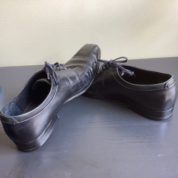 MENS 8.5 Calvin Klein Oxford Black Lace Up Square Toe - Picture 1 of 6